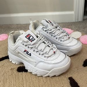 Womens Fila White Disruptor Sneaker